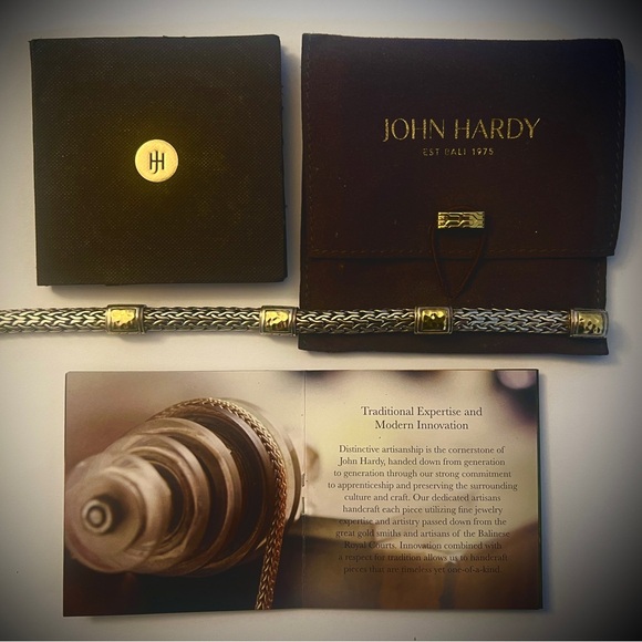 JOHN HARDY Classic Chain Hammered 18k Bonded Gold & Sterling Silver Bracelet - Picture 2 of 3